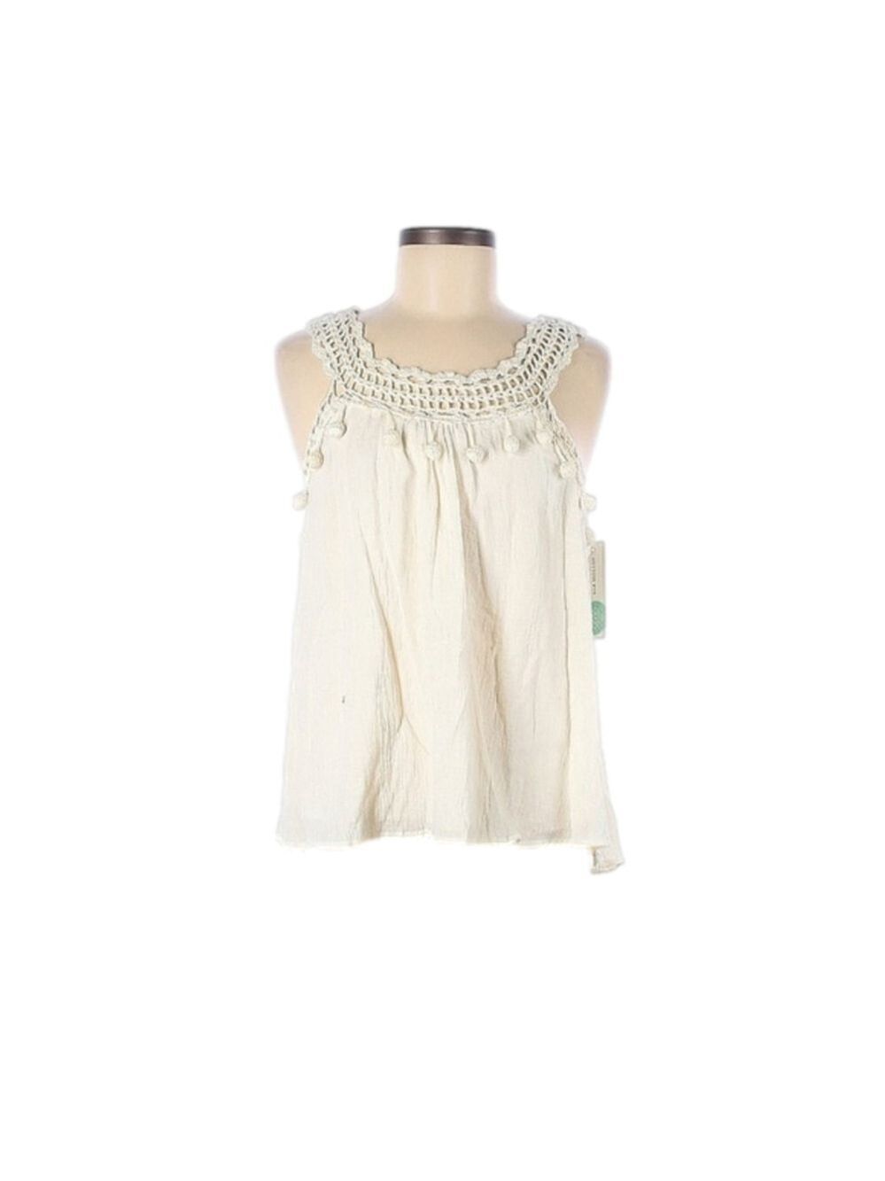 Laju Sleeveless Scoop Neck Crochet Blouse Size Medium NWT MSRP 76